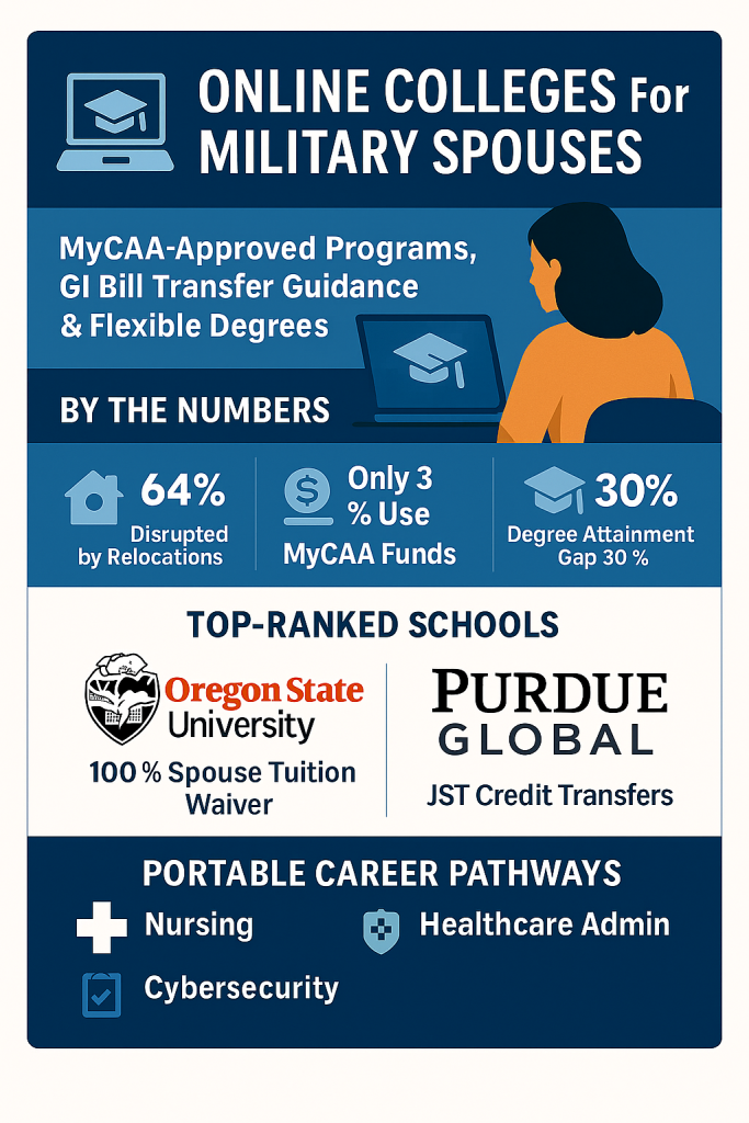 best online colleges for military Spouses infographic