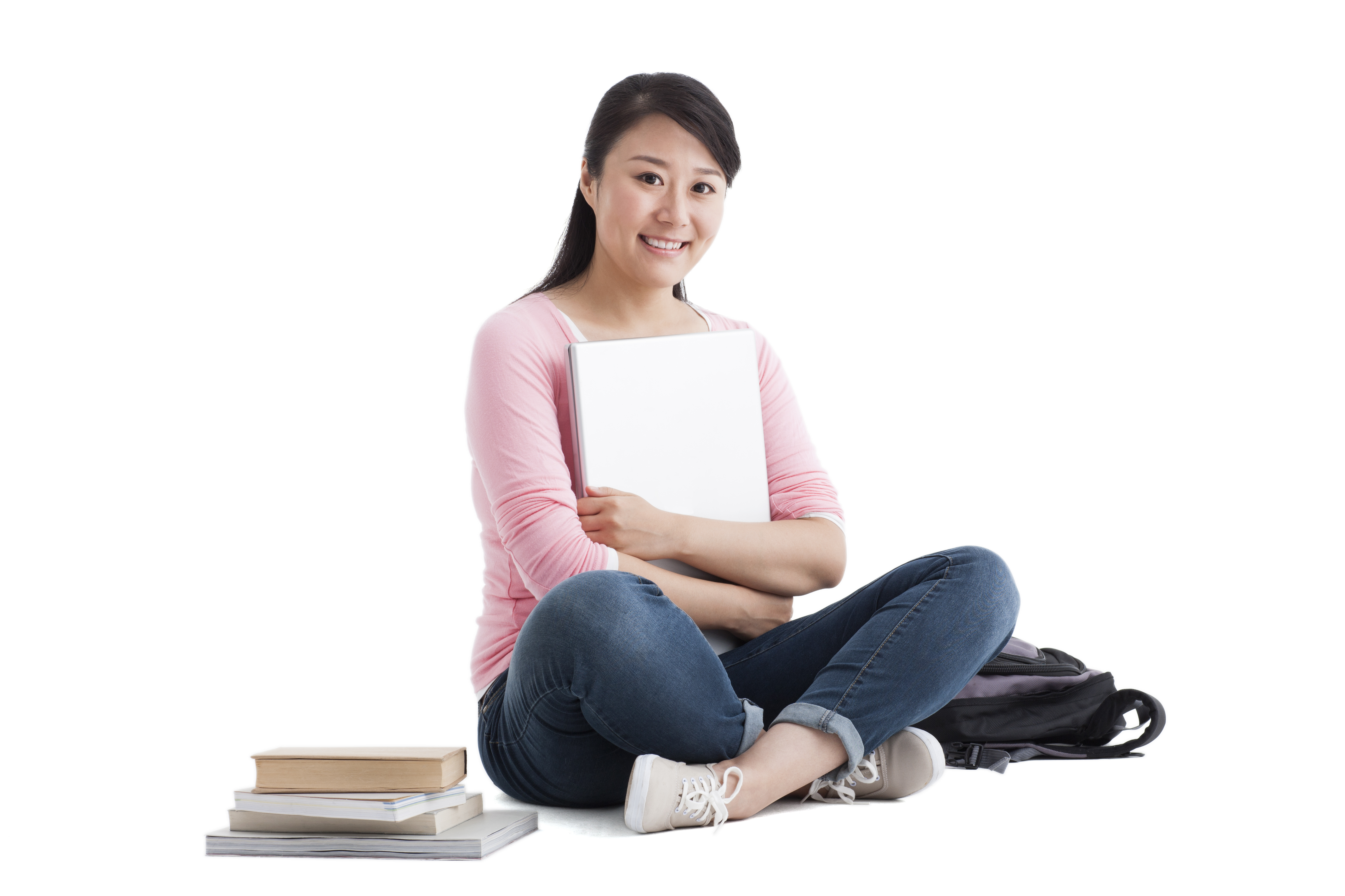 online schools that provide free laptops - Young college student with laptop