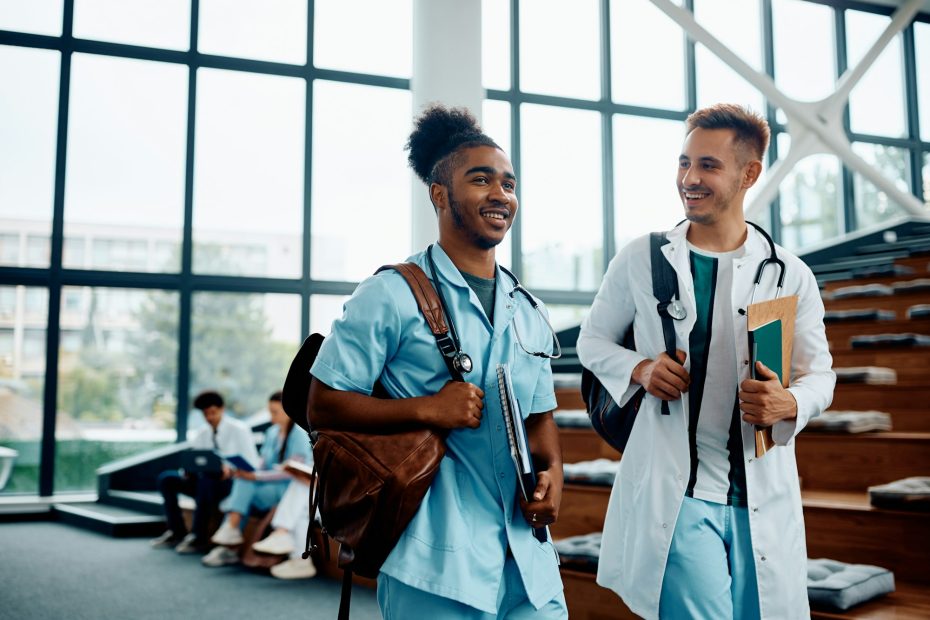 Easiest Medical Schools to Get Into - Happy medical students after the lecture at the university.