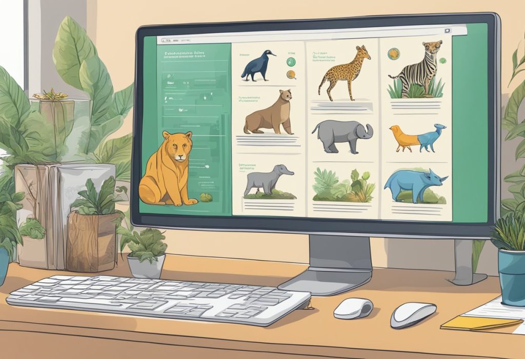 illustration of different animals on a computer screen - Most affordable Online Zoology Degrees